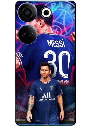 Чехол силиконовый бампер для tecno camon 20 pro с рисунком месси псж messi