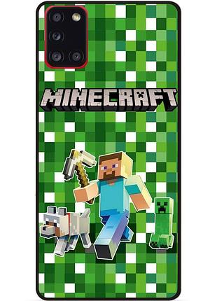 Силіконовий чохол бампер для samsung a71 стів minecraft кріпер майнкрафт