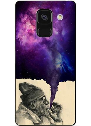 Чехол силиконовый бампер для samsung a8 plus с рисунком дед космос галактика
