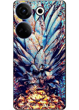 Силіконовий чохол бампер для tecno camon 20 pro з малюнком ананас
