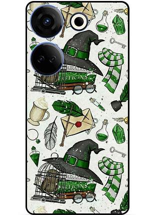 Чехол силиконовый бампер для tecno camon 20 pro с картинкой слизерин slytherin гарри поттер harry potter
