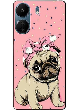 Силіконовий чохол бампер для xiaomi poco c65 з малюнком мопс