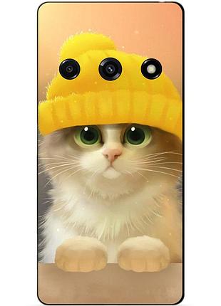 Чехол силиконовый бампер для xiaomi redmi a3 с рисунком котик в шапке
