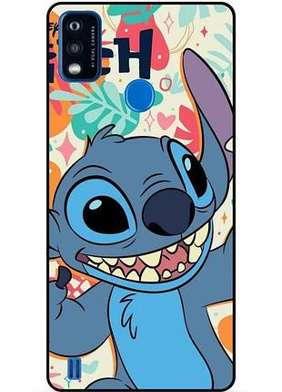 Чехол силиконовый бампер для zte blade a51 с рисунком stitch стич