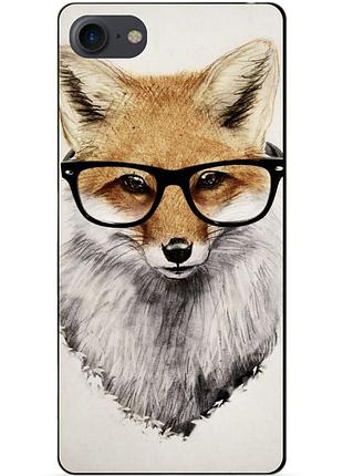 Силиконовый чехол бампер для iphone 8 с рисунком лиса