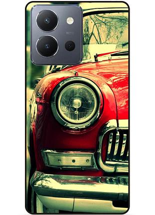 Силиконовый чехол бампер для vivo y36 с рисунком ретро авто chevrolet машина