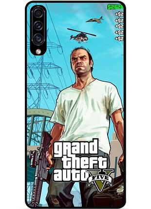 Силиконовый чехол бампер для samsung a02 с рисунком gta гта