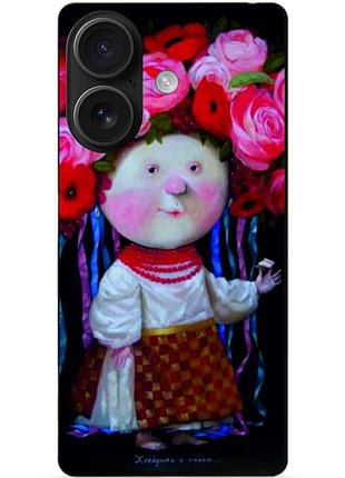 Чехол силиконовый бампер для iphone 16 с рисунком украиночка гапчинская