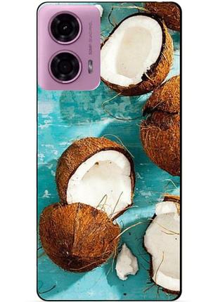 Силіконовий чохол бампер для motorola moto g24 з малюнком кокоси