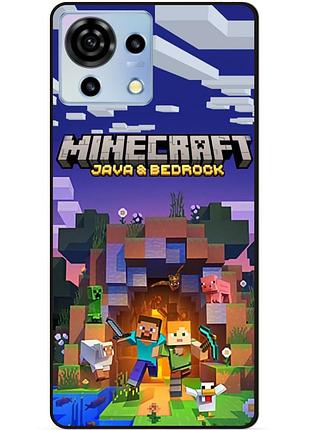 Чехол силиконовый бампер для zte blade v50 vita с картинкой майнкрафт minecraft