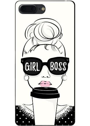 Силиконовый чехол бампер для iphone 8 plus с рисунком girl boss