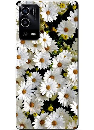 Силіконовий чохол бампер для oppo a55 з малюнком ромашки квіти