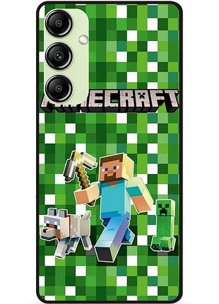 Чехол силиконовый бампер для samsung a14 стив minecraft крипер майнкрафт