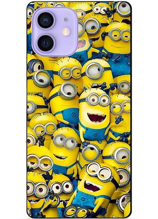 Силіконовий чохол бампер для iphone 12 з малюнком міньйони minion