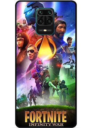 Силиконовый чехол бампер для xiaomi redmi note 9s с рисунком fortnite фортнайт