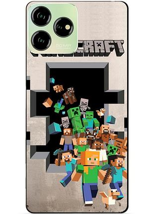 Силіконовий чохол бампер для zte blade v50 design з картинкою minecraft майнкрафт