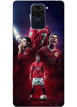 Силіконовий чохол бампер для xiaomi redmi note 9 з малюнком ronaldo mu роналдо