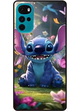 Силиконовый бампер чехол для motorola moto g22 стич и лило stitch
