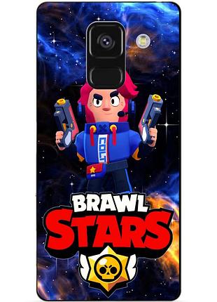 Чехол силиконовый бампер для samsung a8 plus с героем космический бравл кольт