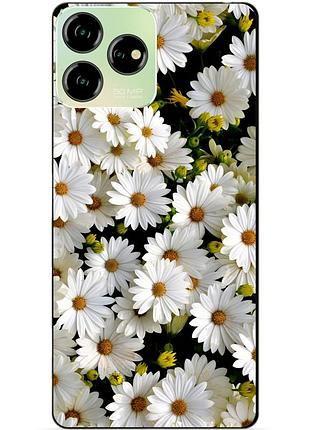 Силіконовий чохол бампер для zte blade v50 design з малюнком ромашки квіти