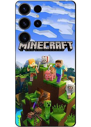 Силіконовий чохол бампер для samsung s23 ultra з малюнком minecraft майнкрафт