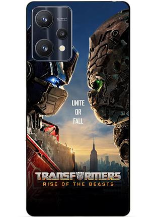 Силиконовый чехол бампер для realme 9 pro с рисунком звероботы трансформеры transformers