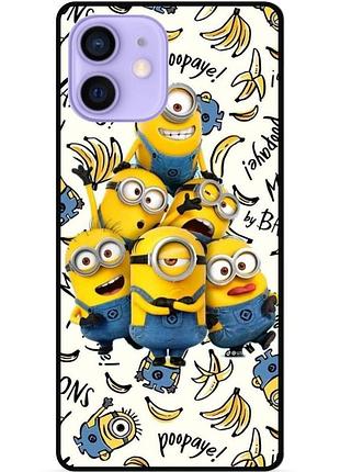 Силіконовий чохол бампер для iphone 12 mini з малюнком міньйони minion