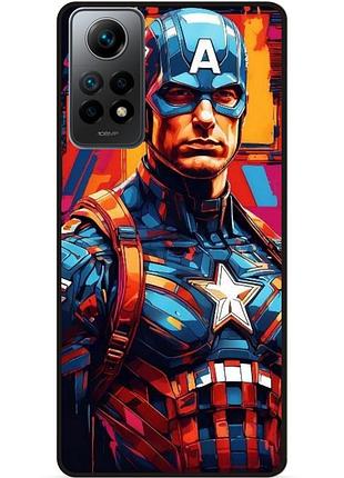 Силіконовий бампер чохол для xiaomi redmi note 11 pro з малюнком капитан америка marvel captain america