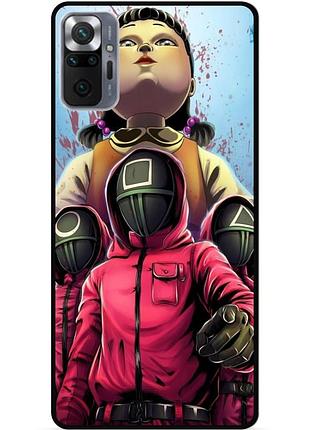 Силіконовий чохол бампер для xiaomi redmi note 10 pro з малюнком гра в кальмара