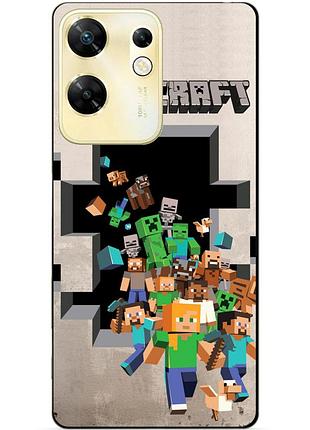 Чехол силиконовый бампер для infinix zero 30 4g с картинкой minecraft майнкрафт