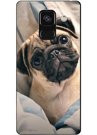 Чехол силиконовый бампер для samsung a8 plus с рисунком фото мопс