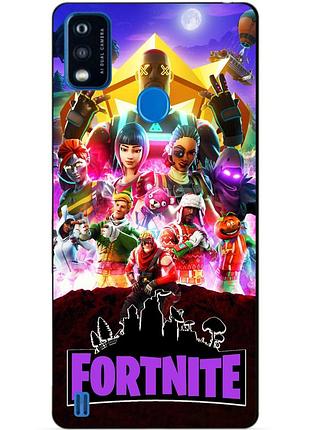 Силіконовий чохол бампер для zte blade a51 з малюнком fortnite фортнайт