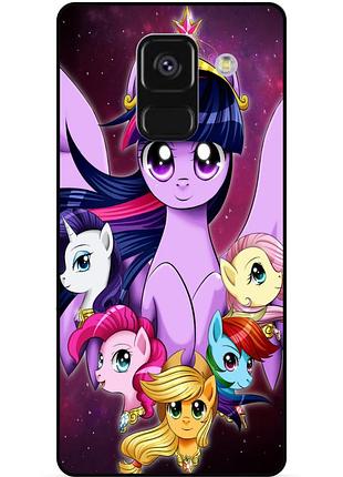 Чехол силиконовый бампер для samsung a8 plus с рисунком пони my little pony