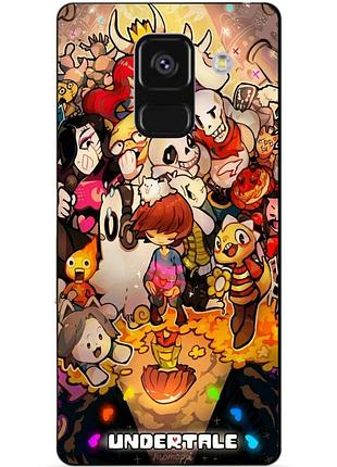Чехол силиконовый бампер для samsung a8 plus с рисунком андертейл undertale