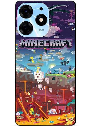 Силіконовий чохол бампер для tecno spark 10 pro гра minecraft майнкрафт
