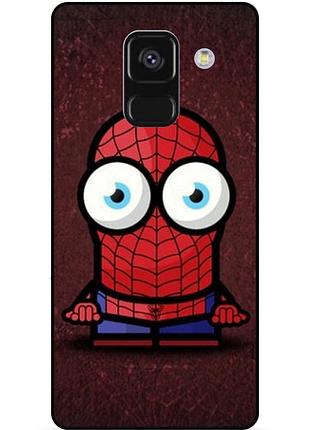 Чехол силиконовый бампер для samsung a8 plus с рисунком миньон человек паук spider man