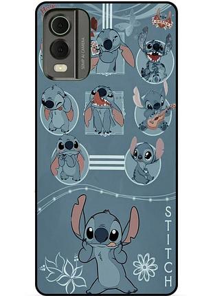 Силиконовый бампер чехол для nokia c32 с картинкой стич stitch