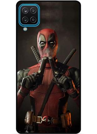 Силиконовый бампер чехол для samsung a22 с рисунком дэдпул deadpool