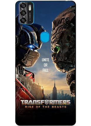 Чехол силиконовый бампер для zte blade a7s с рисунком звероботы трансформеры transformers