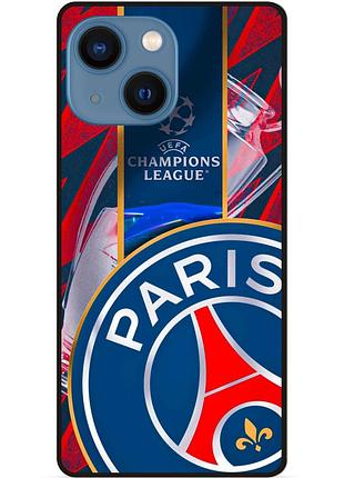 Чехол силиконовый бампер для iphone 13 с рисунком псж psg