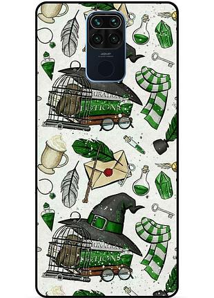 Силиконовый бампер чехол для xiaomi redmi note 9 с картинкой слизерин slytherin гарри поттер harry potter