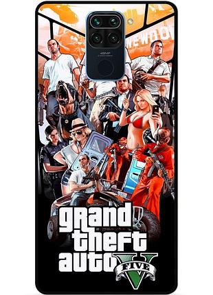 Силіконовий бампер чохол для xiaomi redmi note 9 з малюнком gta гта