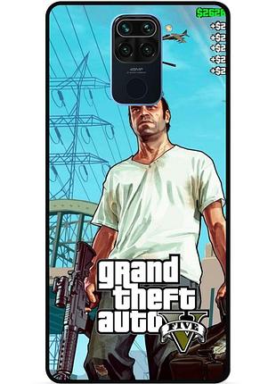 Силіконовий бампер чохол для xiaomi redmi note 9 з малюнком gta гта