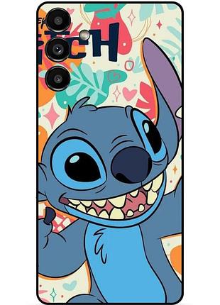 Силиконовый бампер чехол для samsung a15 с рисунком stitch стич
