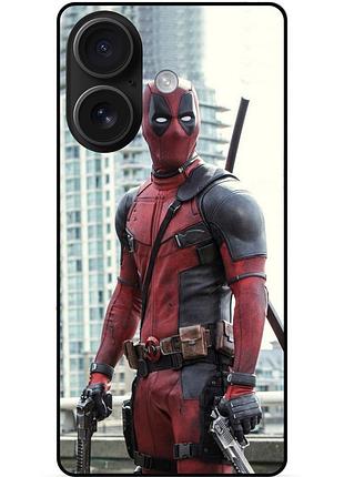 Силіконовий бампер чохол для iphone 16 plus з малюнком deadpool дедпул
