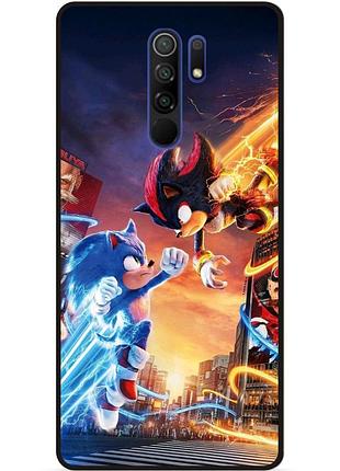 Силиконовый чехол бампер для xiaomi redmi 9 с рисунком sonik соник шэдоу