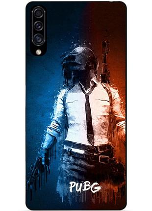 Силиконовый бампер чехол для samsung a70 с рисунком pubg пабг