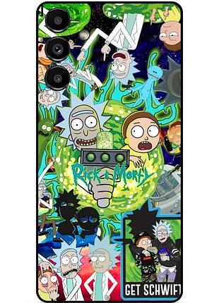 Силіконовий чохол бампер для samsung m23 з малюнком rick and morty рік і морті