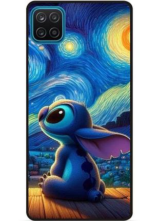 Силиконовый бампер чехол для samsung a12 stitch лило и стич