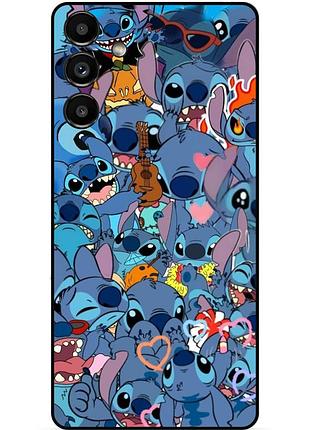 Силиконовый бампер чехол для samsung a56 с картинкой стич stitch